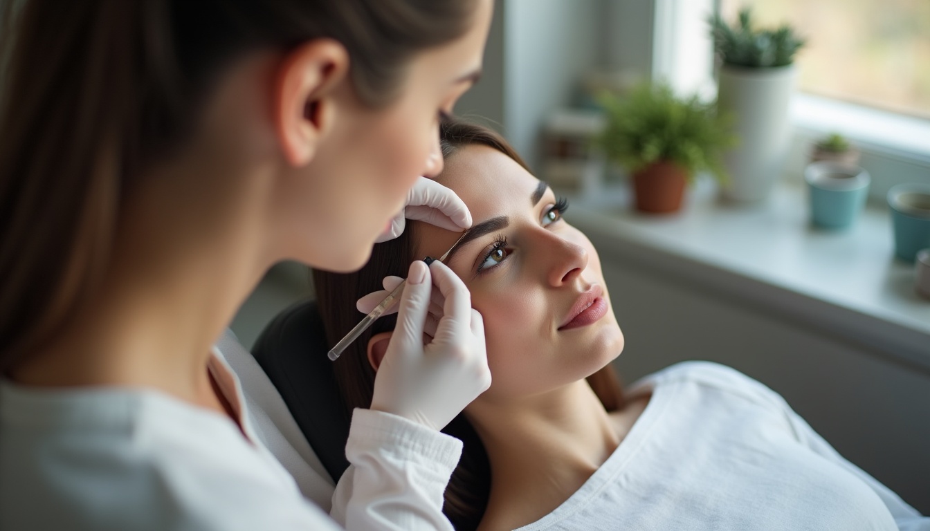 O femeie zâmbind, arătând sprâncene perfect conturate prin dermopigmentare.