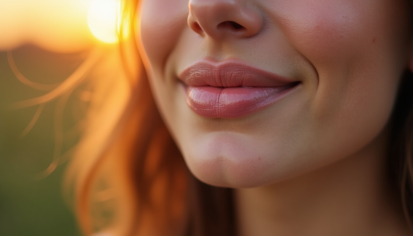 Buze vindecate după micropigmentare, arătând un rezultat natural și estetic