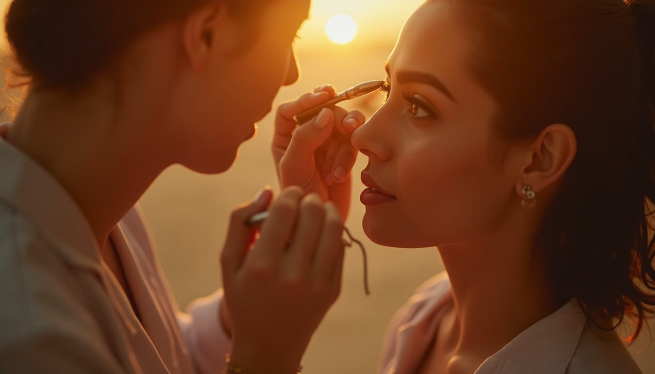 Femeie cu micropigmentare pleoape perfectă în 2026, zâmbind cu încredere