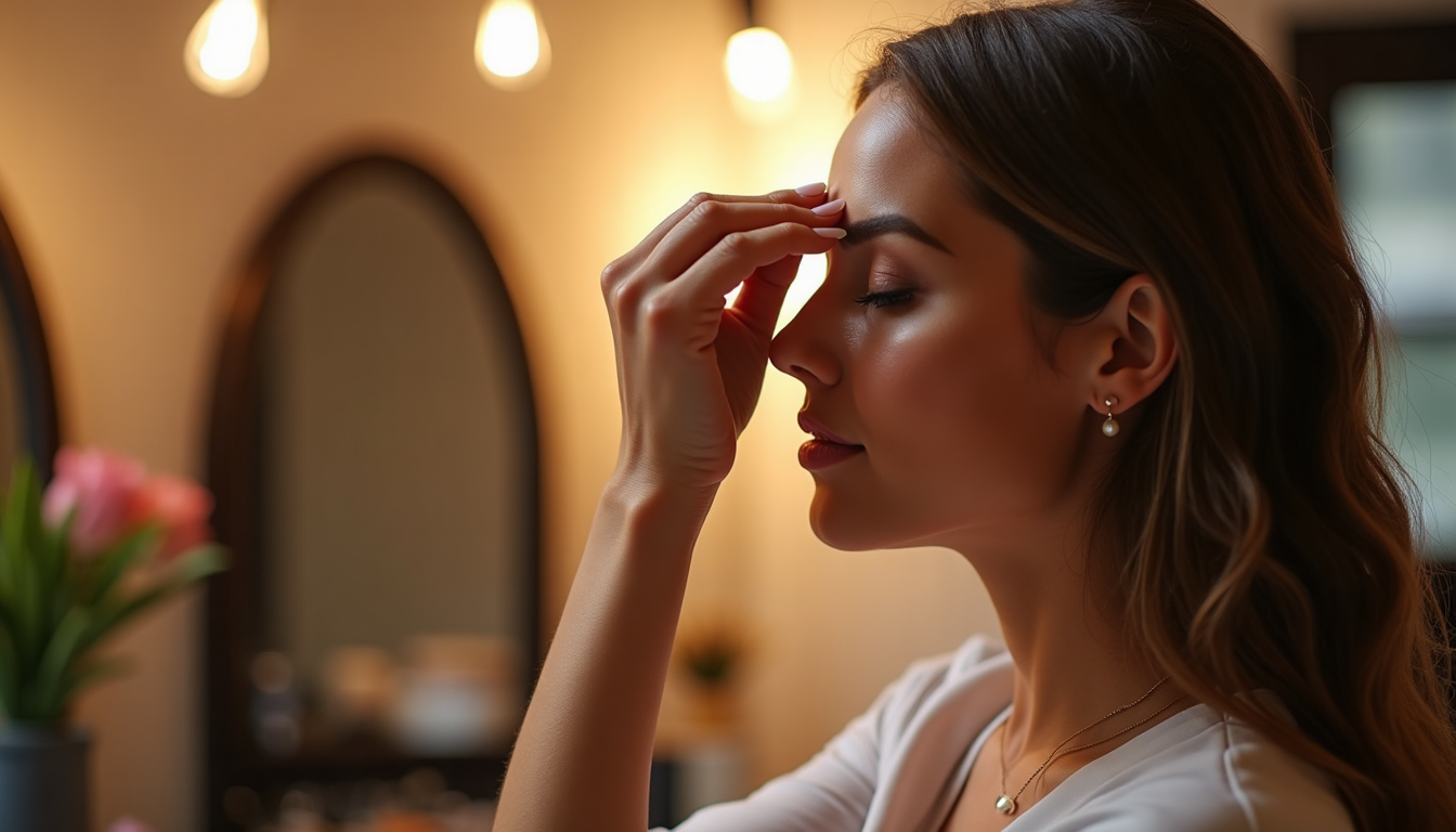 Femeie cu sprâncene perfect conturate după micropigmentare în Iasi